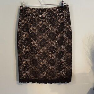 Banana Republic Black Lace Overlay Pencil Skirt